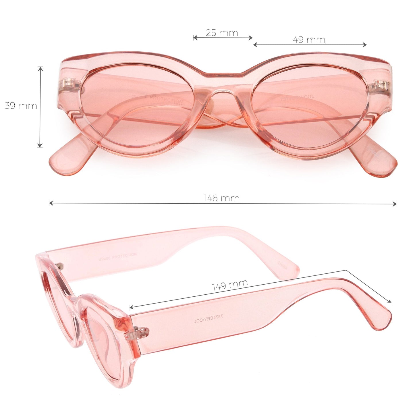Retro Bold Translucent Color Tone Sunglasses