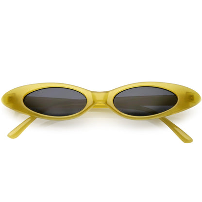 Trendy Pastel Thin Oval Sunglasses