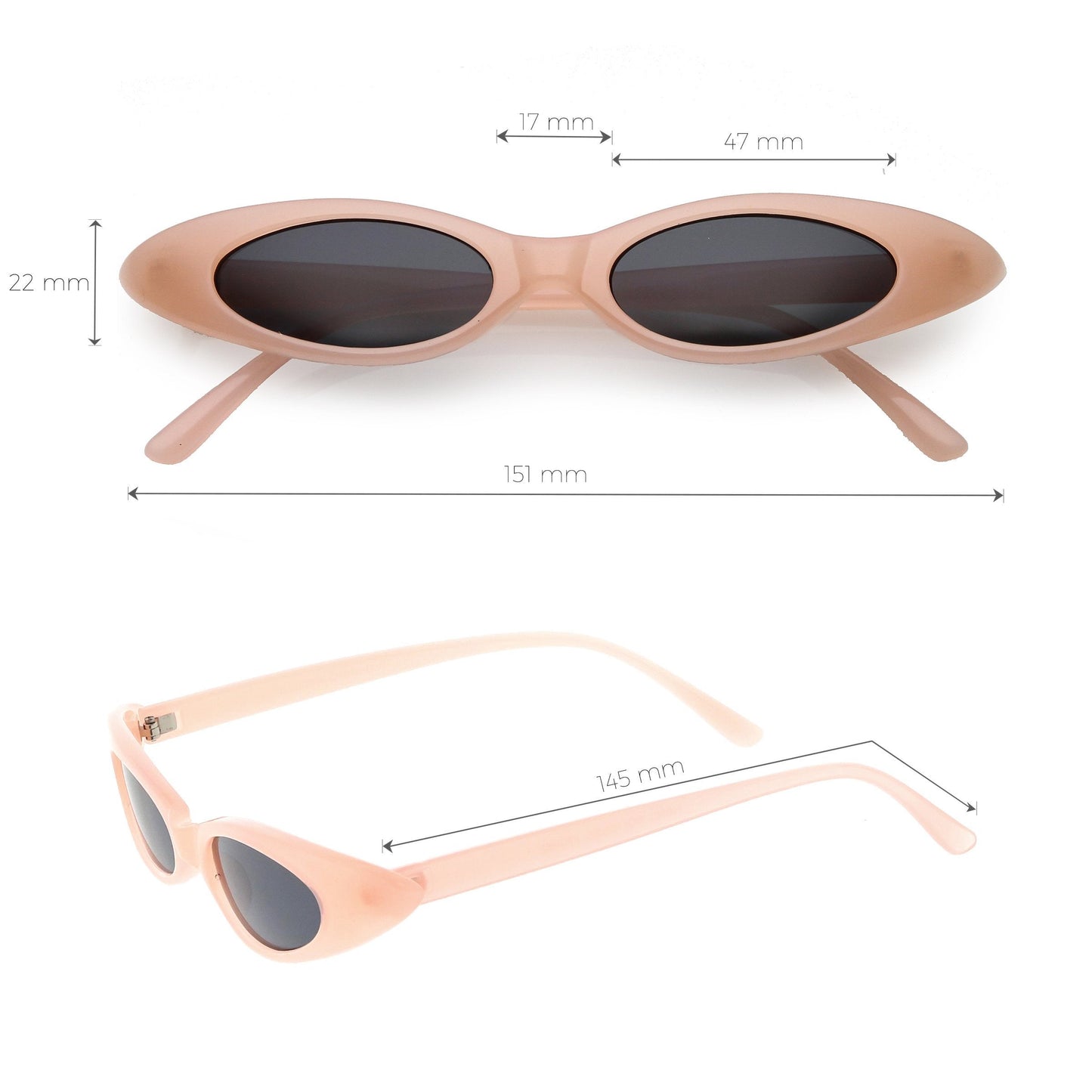 Trendy Pastel Thin Oval Sunglasses