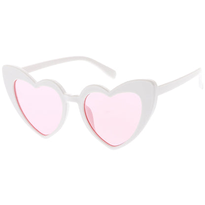 Women's Oversize Translucent Cat Eye Heart Shape Sunglasses C577