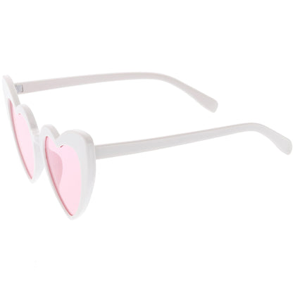 Women's Oversize Translucent Cat Eye Heart Shape Sunglasses C577