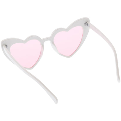 Women's Oversize Translucent Cat Eye Heart Shape Sunglasses C577
