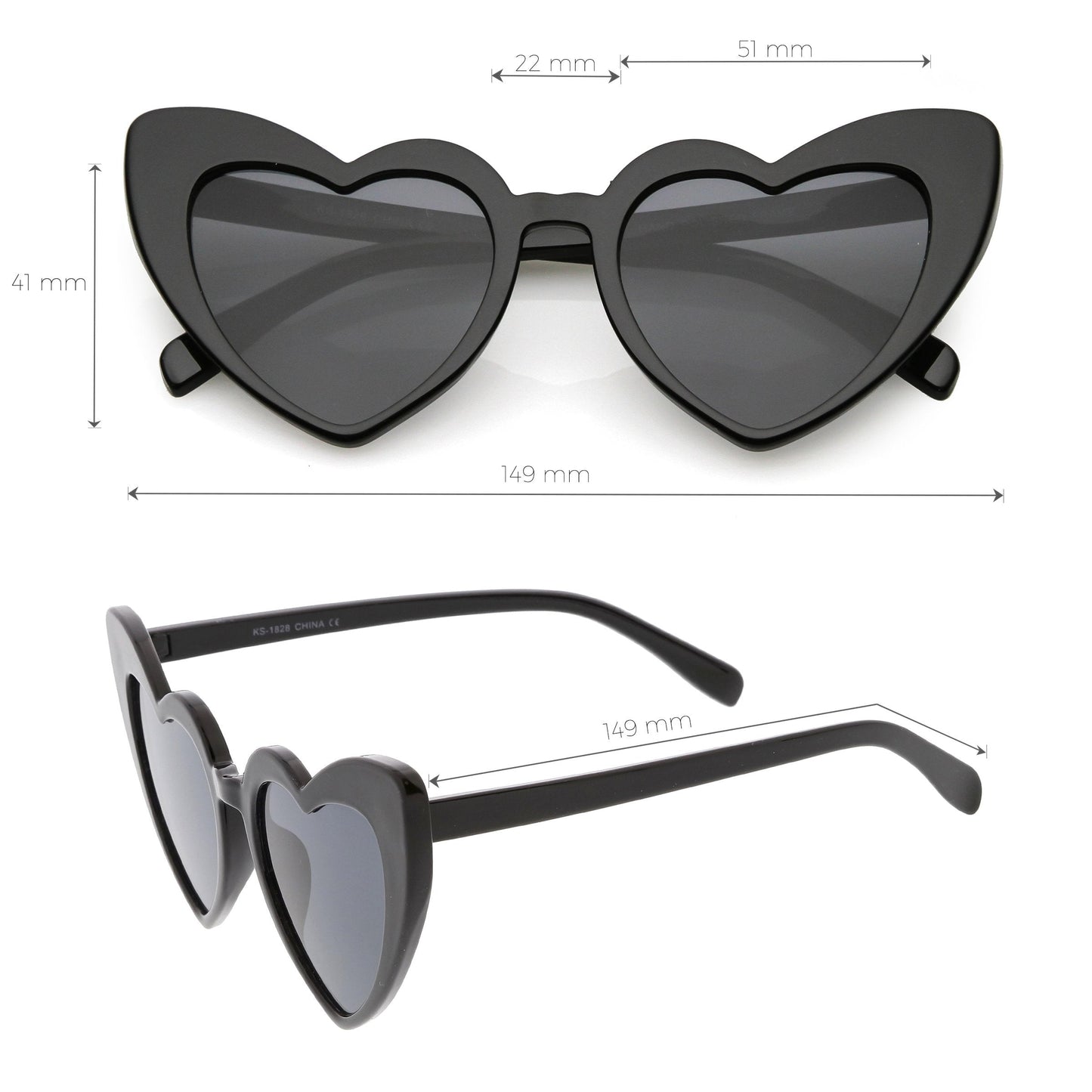 Women's Oversize Translucent Cat Eye Heart Shape Sunglasses C577