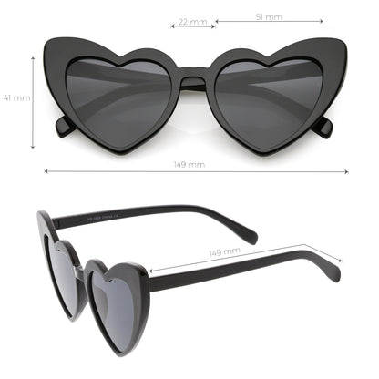Women's Oversize Translucent Cat Eye Heart Shape Sunglasses C577