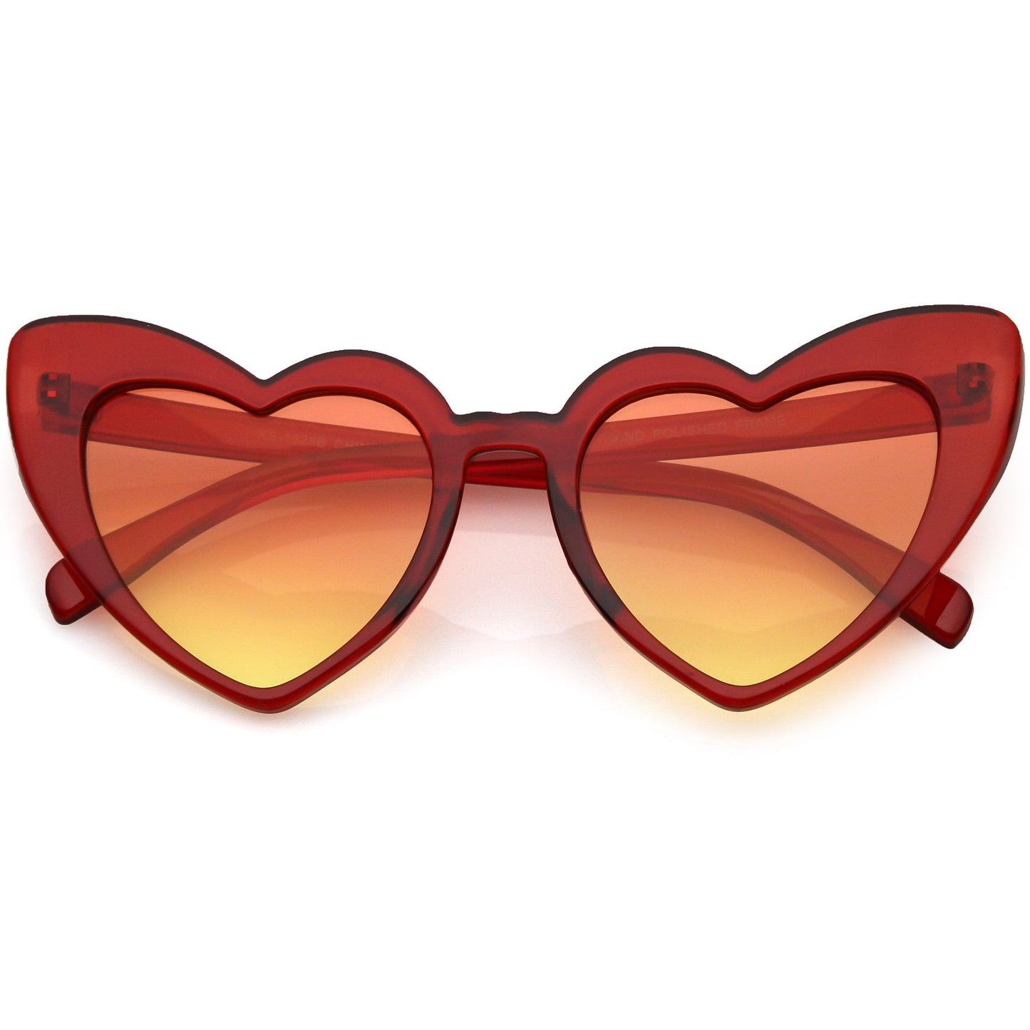 Women's Oversize Color Tone Heart Shape Cat Eye Sunglasses C576