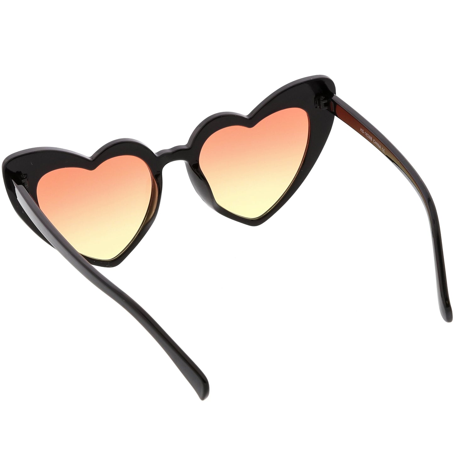Women's Oversize Color Tone Heart Shape Cat Eye Sunglasses C576