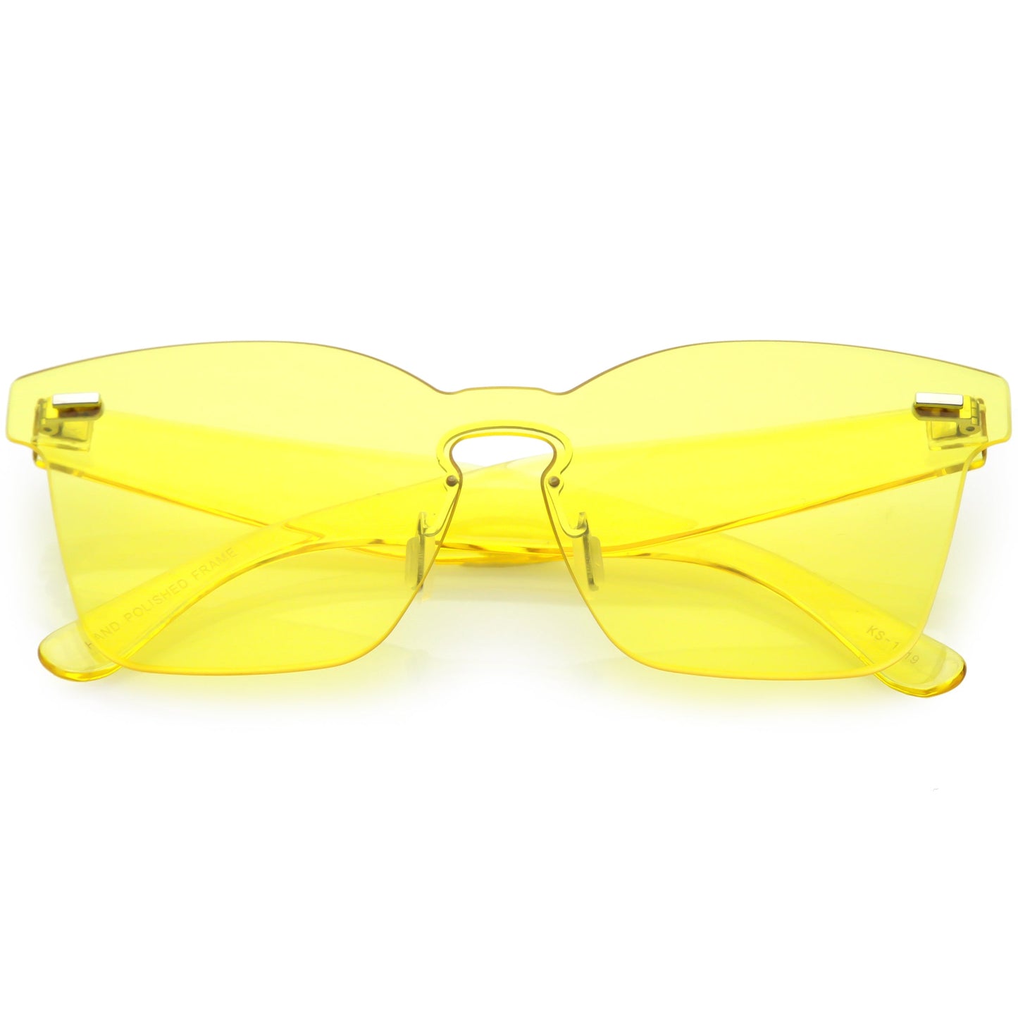 Oversize Retro Modern Mono Futuristic Color Tone Lens Horn Rimmed Sunglasses C505