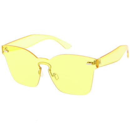 Oversize Retro Modern Mono Futuristic Color Tone Lens Horn Rimmed Sunglasses C505