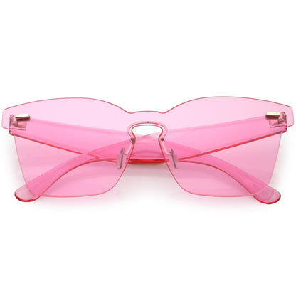 Oversize Retro Modern Mono Futuristic Color Tone Lens Horn Rimmed Sunglasses C505