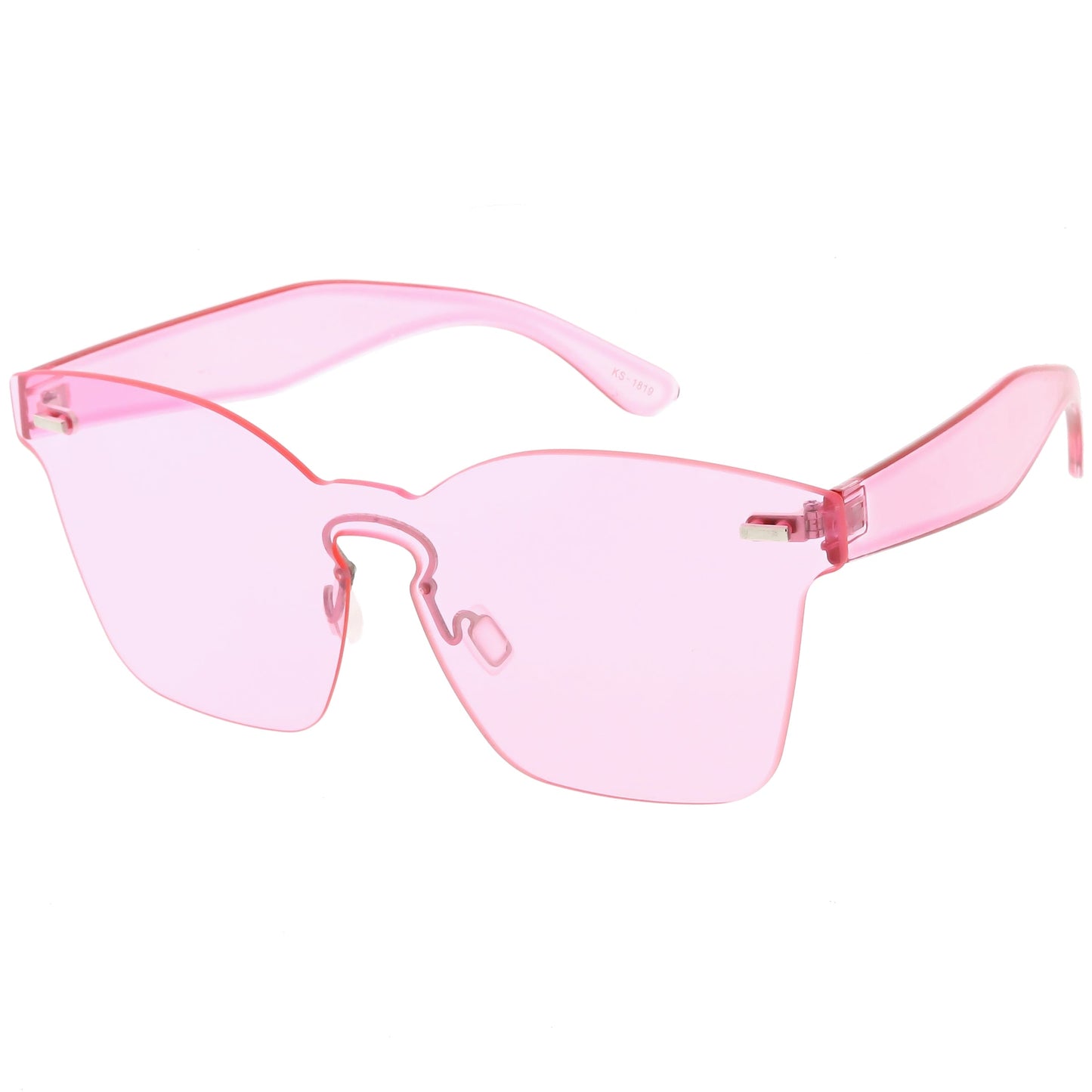 Oversize Retro Modern Mono Futuristic Color Tone Lens Horn Rimmed Sunglasses C505