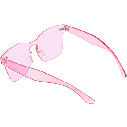 Oversize Retro Modern Mono Futuristic Color Tone Lens Horn Rimmed Sunglasses C505