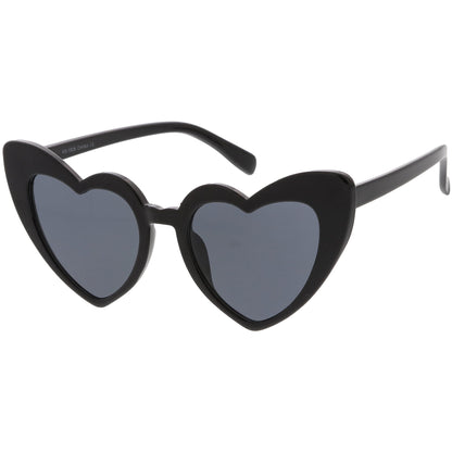 Women's Oversize Translucent Cat Eye Heart Shape Sunglasses C577