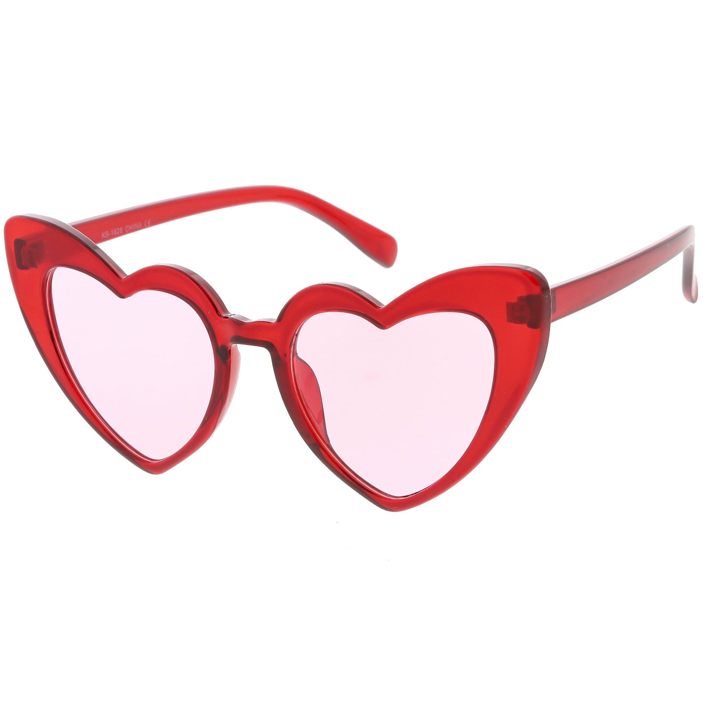 Women's Oversize Translucent Cat Eye Heart Shape Sunglasses C577