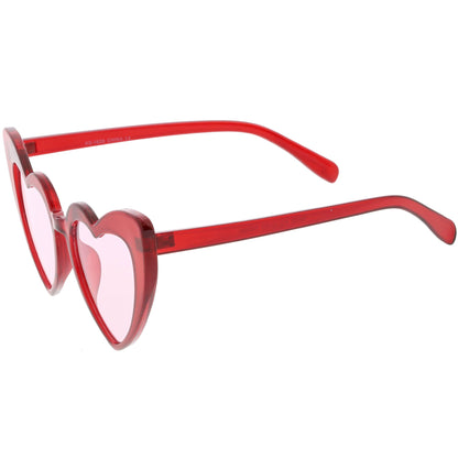 Women's Oversize Translucent Cat Eye Heart Shape Sunglasses C577