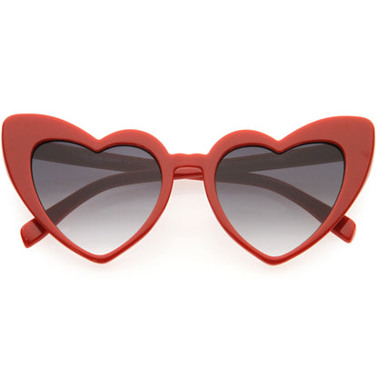 Women's Oversize Translucent Cat Eye Heart Shape Sunglasses C577