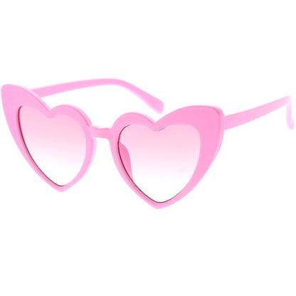 Women's Oversize Translucent Cat Eye Heart Shape Sunglasses C577