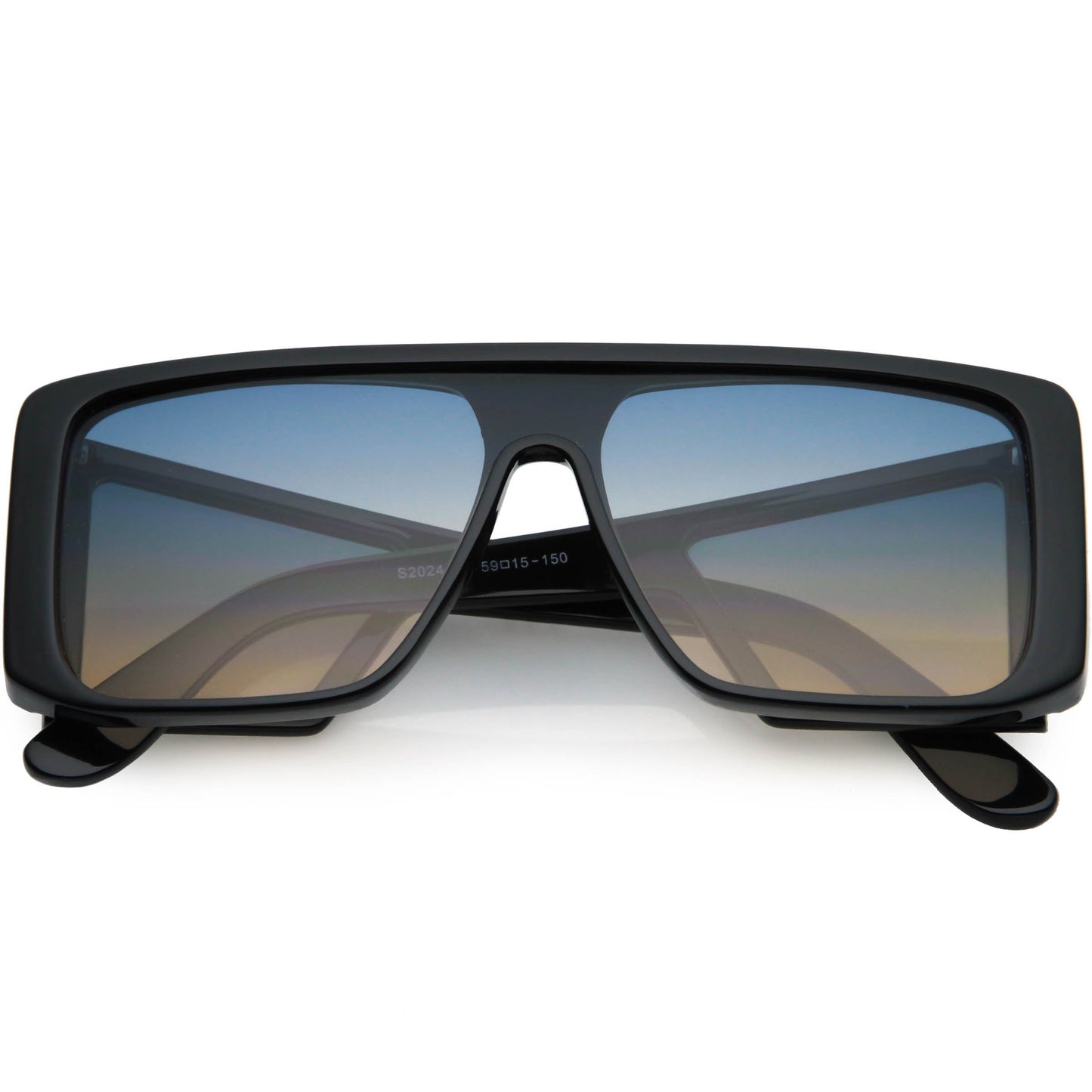 Oversize Retro Modern Square Side Window Shield Sunglasses C963