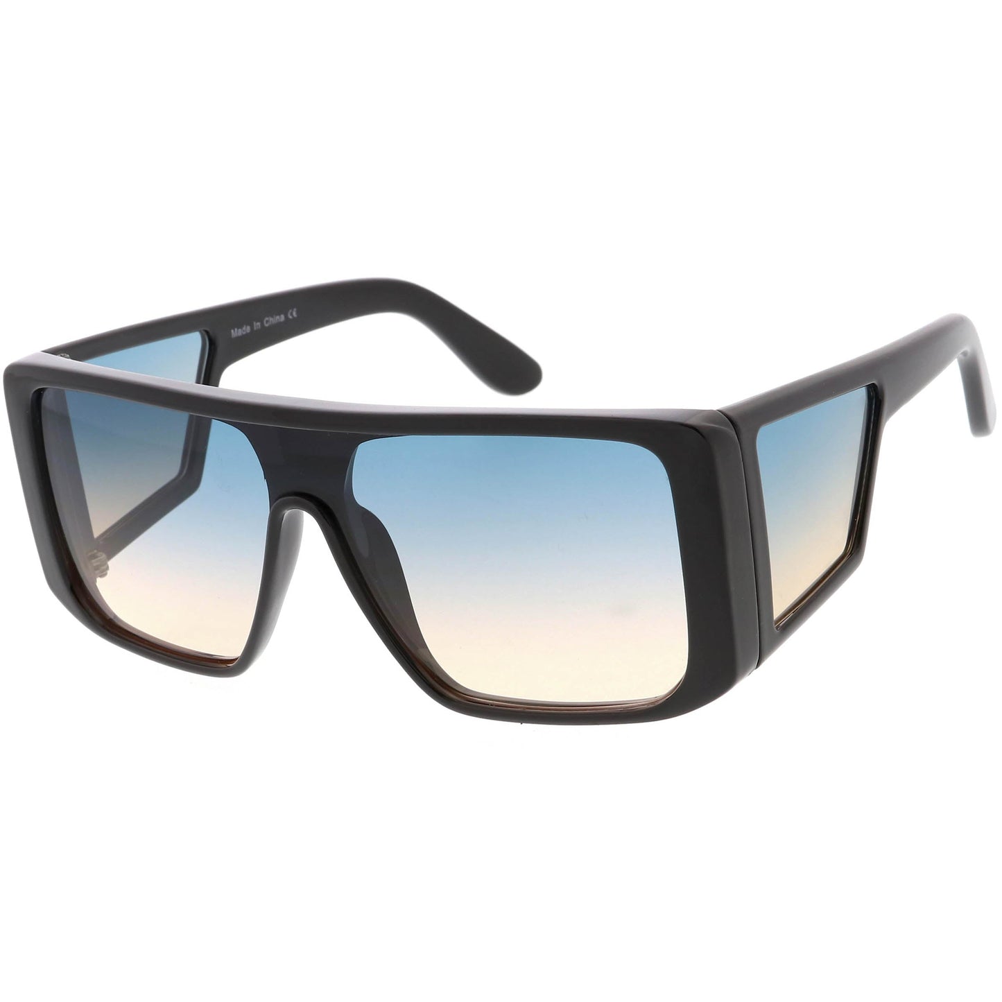 Oversize Retro Modern Square Side Window Shield Sunglasses C963
