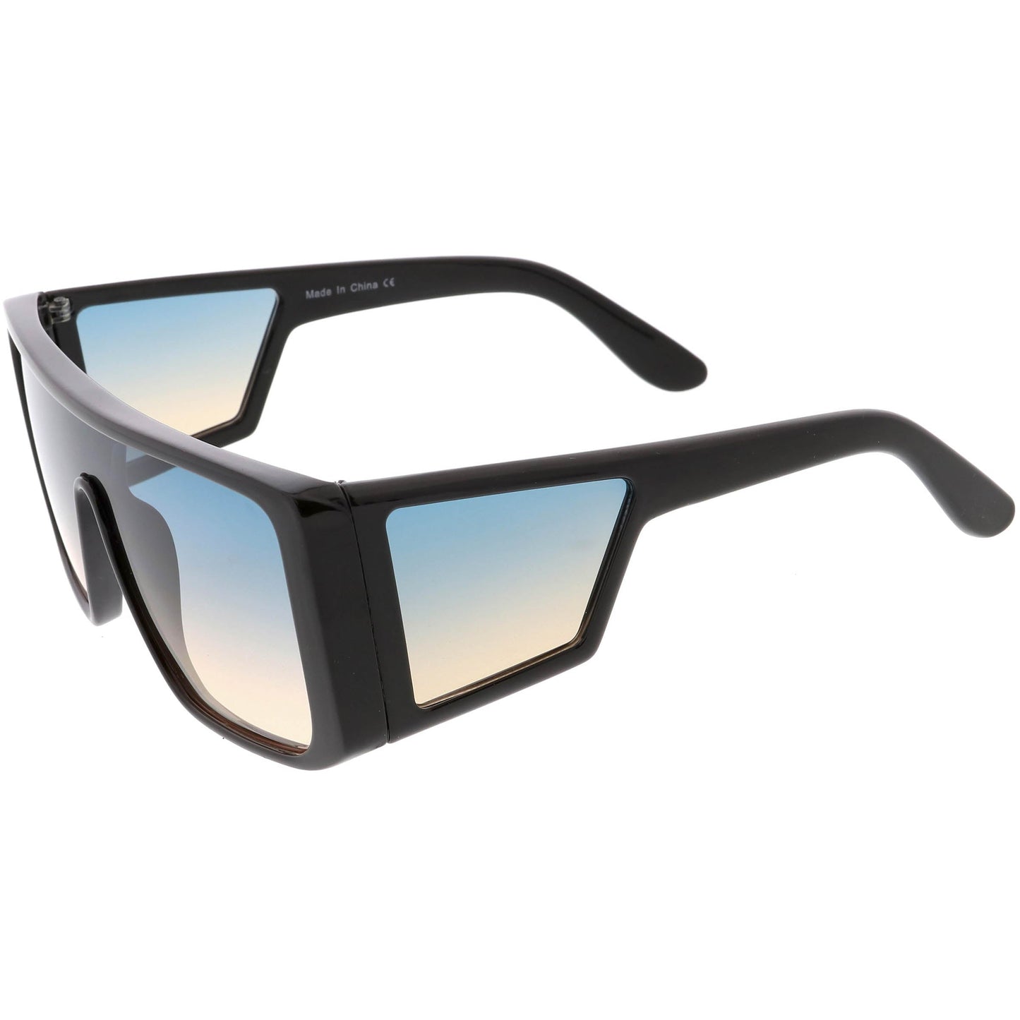 Oversize Retro Modern Square Side Window Shield Sunglasses C963