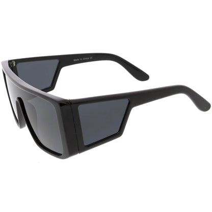Oversize Retro Modern Square Side Window Shield Sunglasses C963