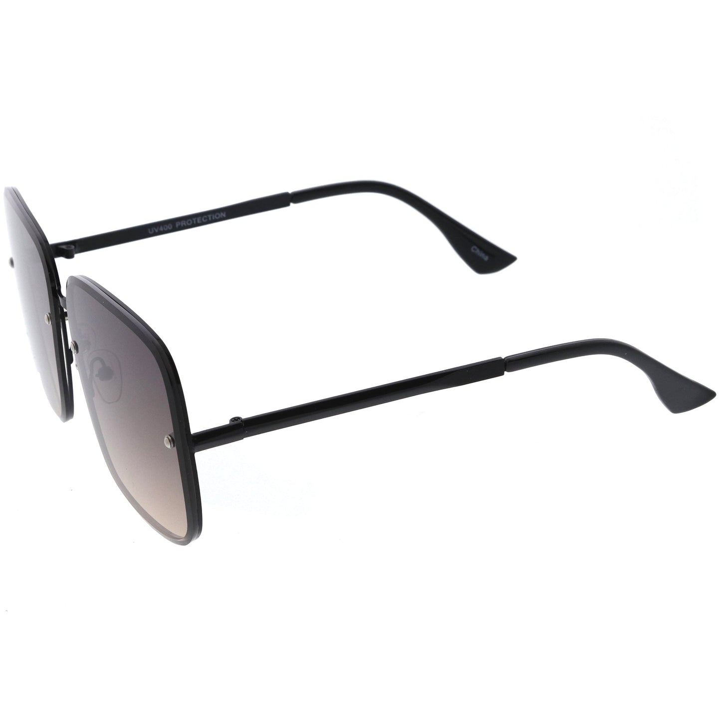 Luxe Chic Rimless Gradient Lens Square Oversize Sunglasses  D103