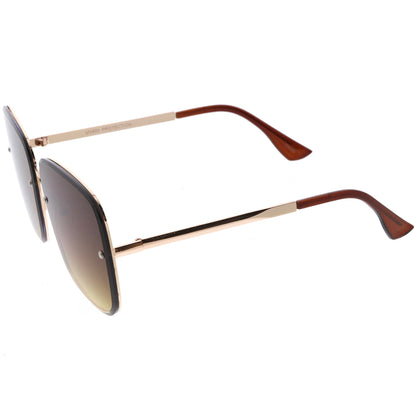 Luxe Chic Rimless Gradient Lens Square Oversize Sunglasses  D103