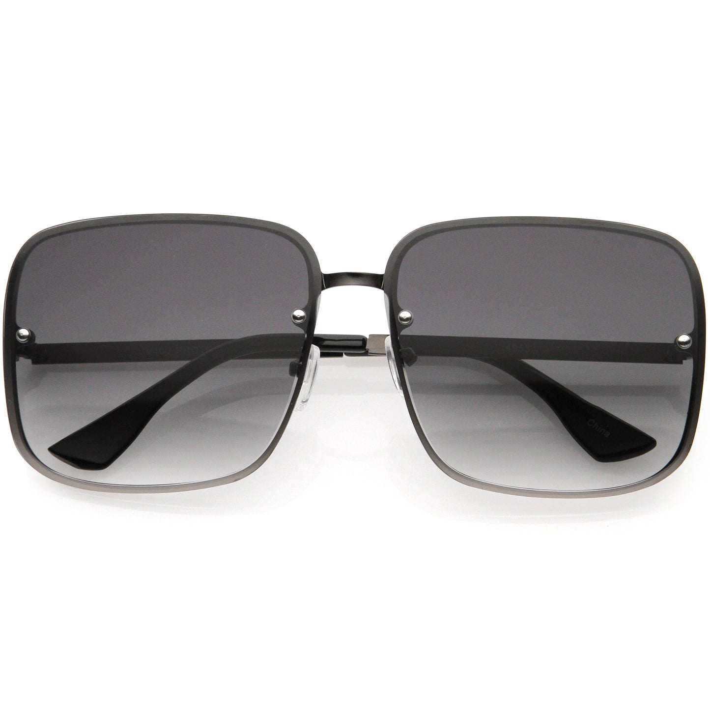 Luxe Chic Rimless Gradient Lens Square Oversize Sunglasses  D103