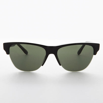 Semi-Rimless Mono Browline Vintage Sunglass - Garett