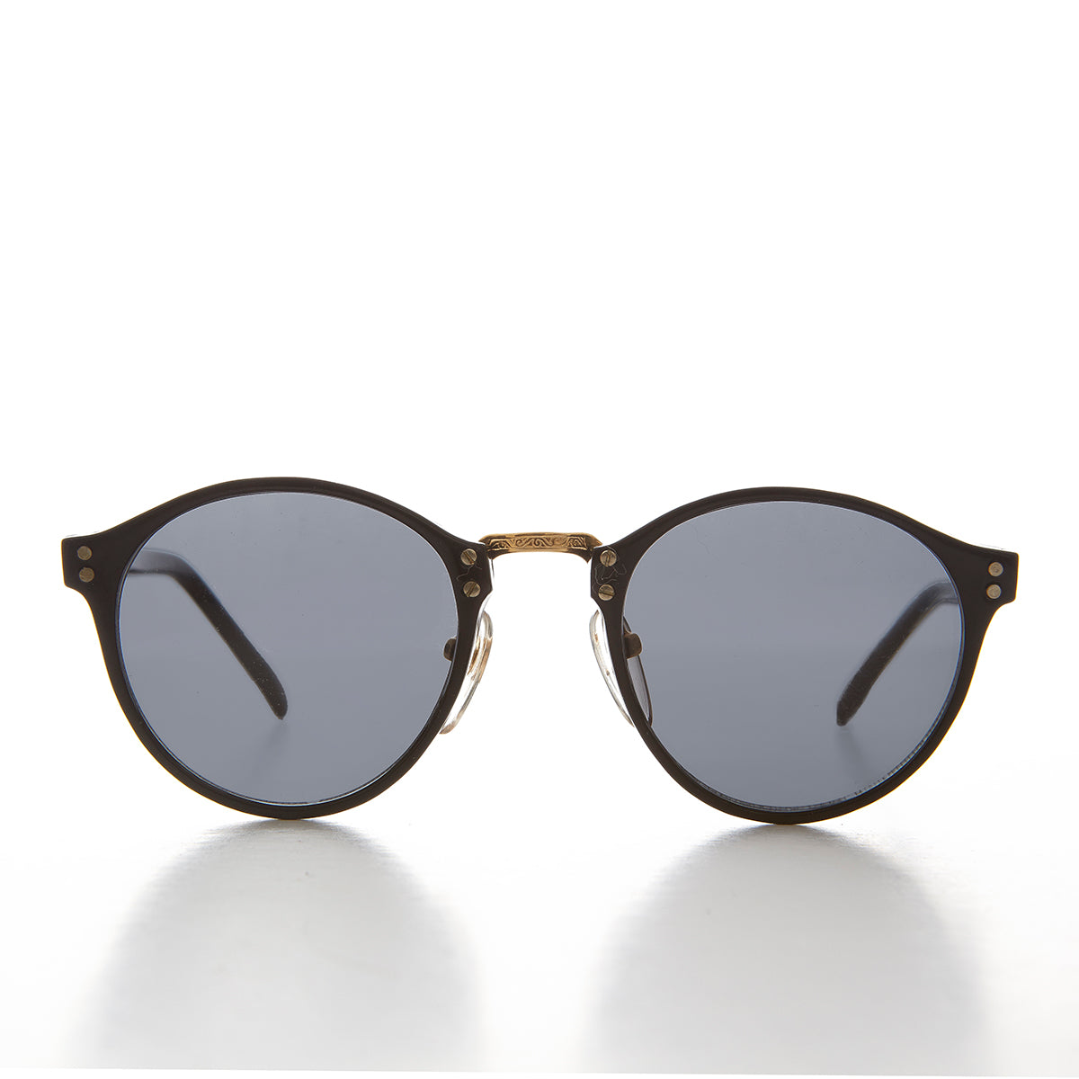 Classic Round Pantos Vintage Sunglass with Metal Bridge - Luca