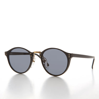 Classic Round Pantos Vintage Sunglass with Metal Bridge - Luca