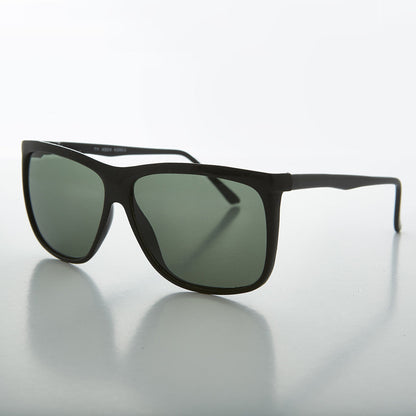 Square Block Oversized Unisex Vintage Horn Rim Sunglass - Tate