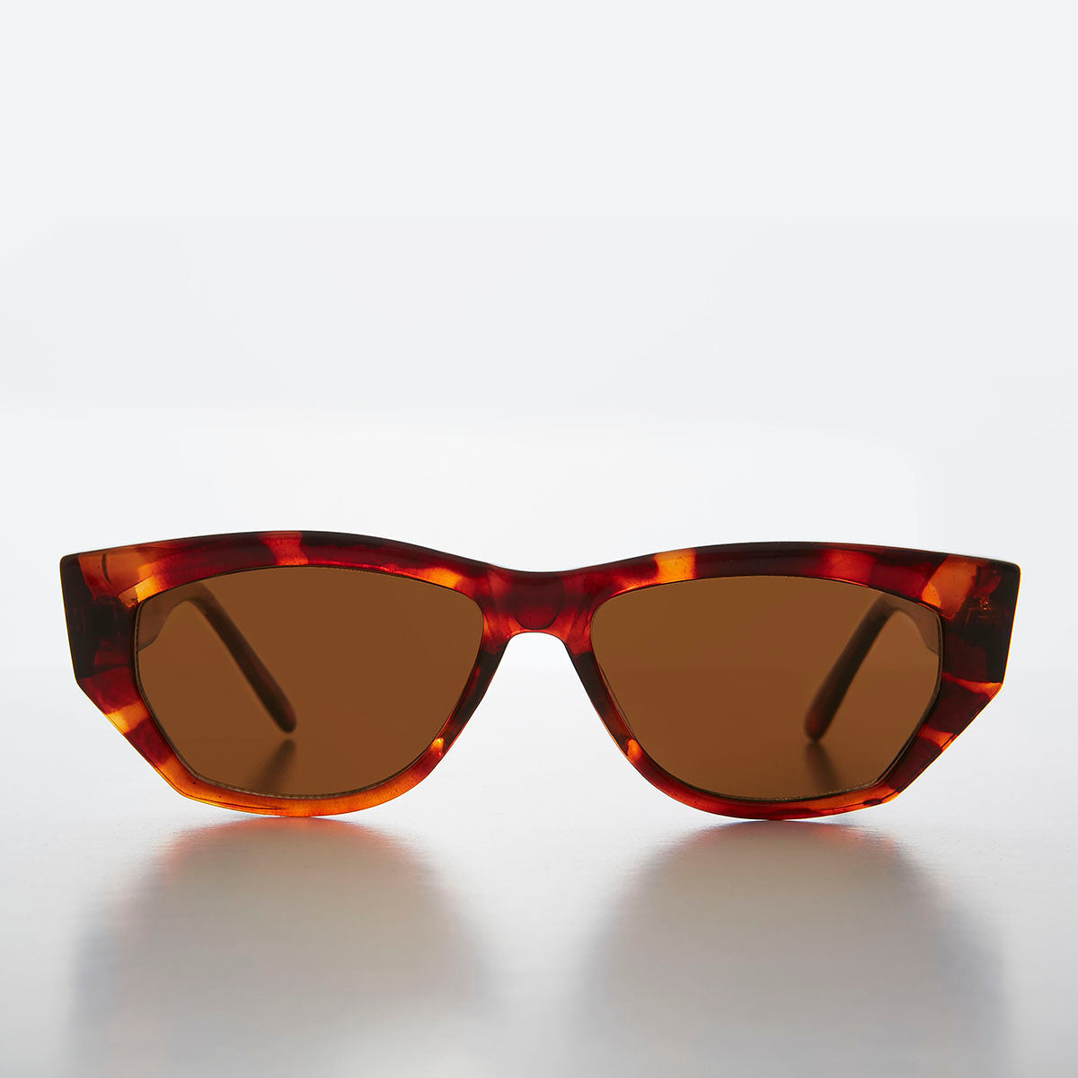 Chunky Mod Street Style Vintage Sunglass with Gold Bling - Val