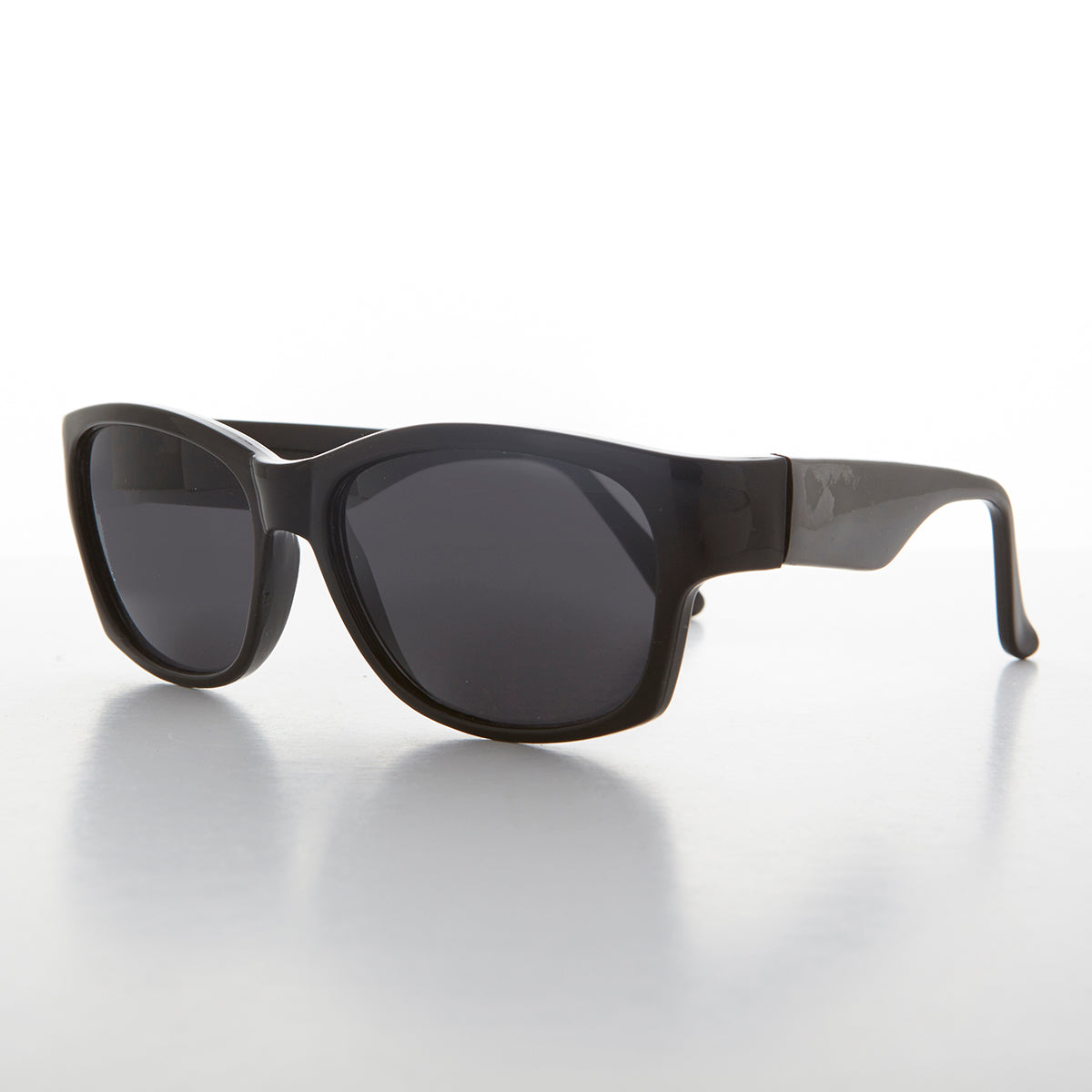 Sporty Vintage Wrap Style Sunglass with Wide Temples - Wiley