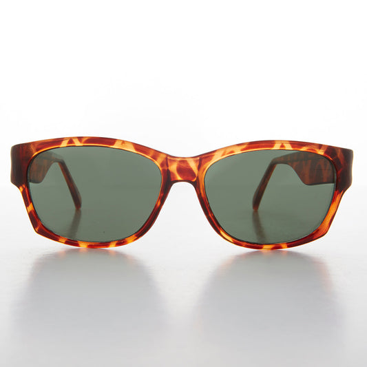 Sporty Vintage Wrap Style Sunglass with Wide Temples - Wiley