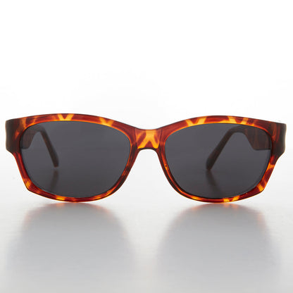 Sporty Vintage Wrap Style Sunglass with Wide Temples - Wiley