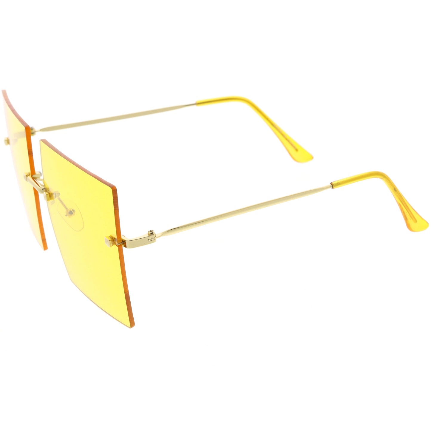 Luxe Rimless Studded Accent Oversize Square Sunglasses D124